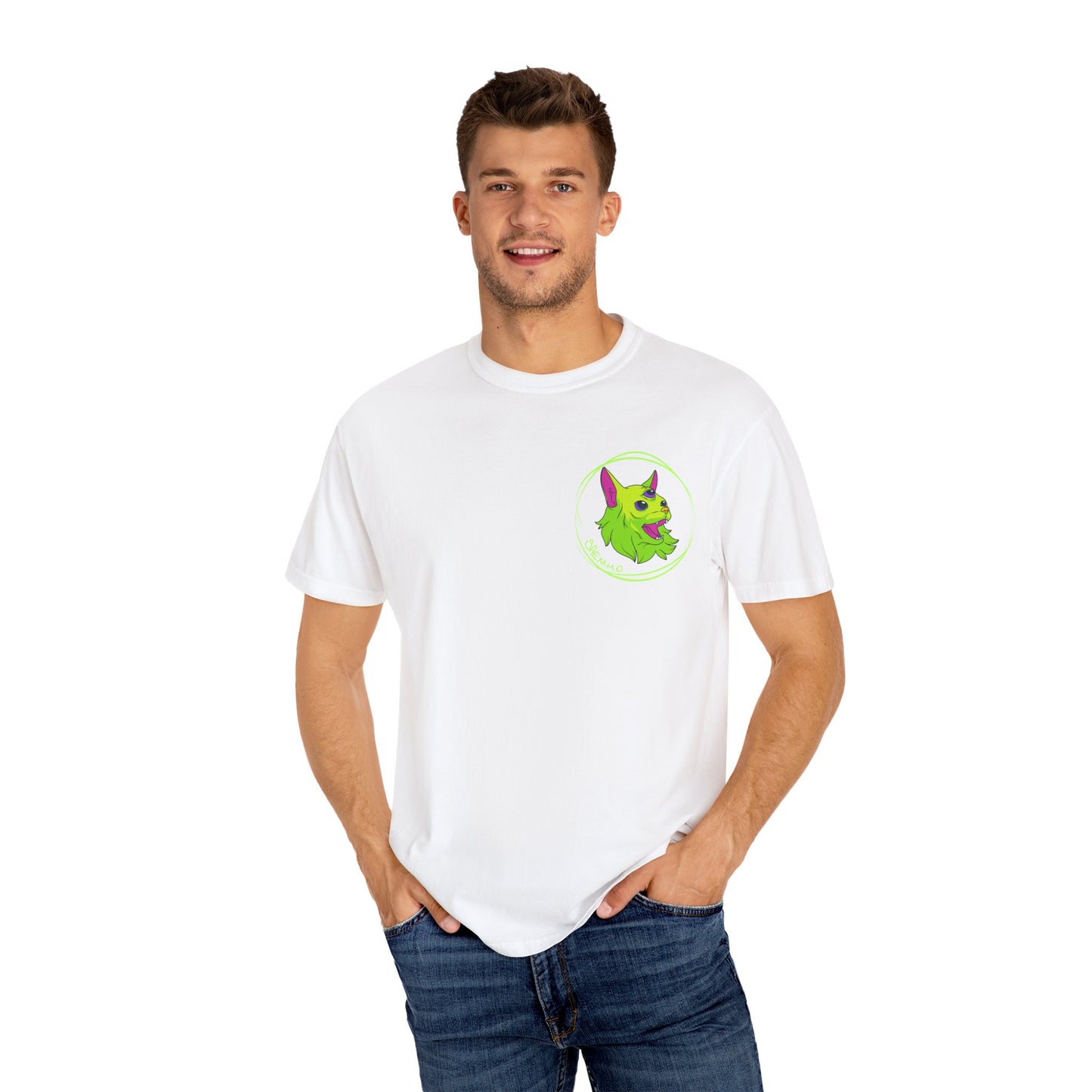Psychedelic Alien Dog T-Shirt | Unisex Garment-Dyed Tee for Pet Lovers