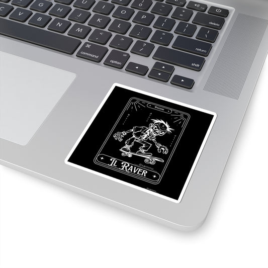 Skateboarding Zombie Kiss-Cut Stickers - IL RAVER Design