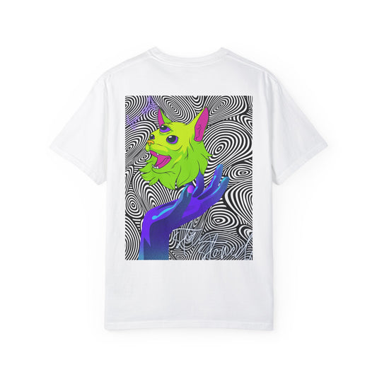 Psychedelic Alien Dog T-Shirt | Unisex Garment-Dyed Tee for Pet Lovers